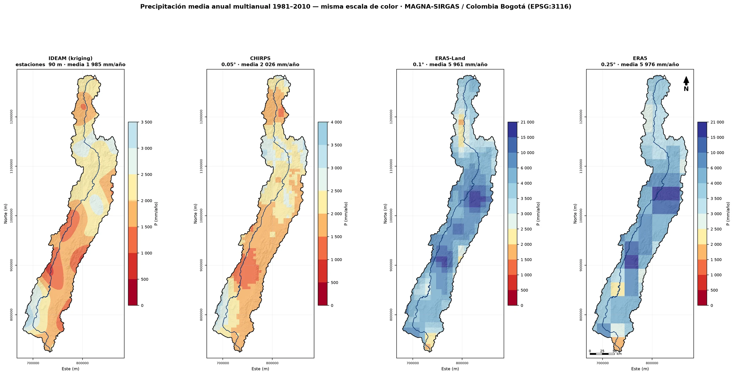 Precipitación media anual multianual 1981–2010