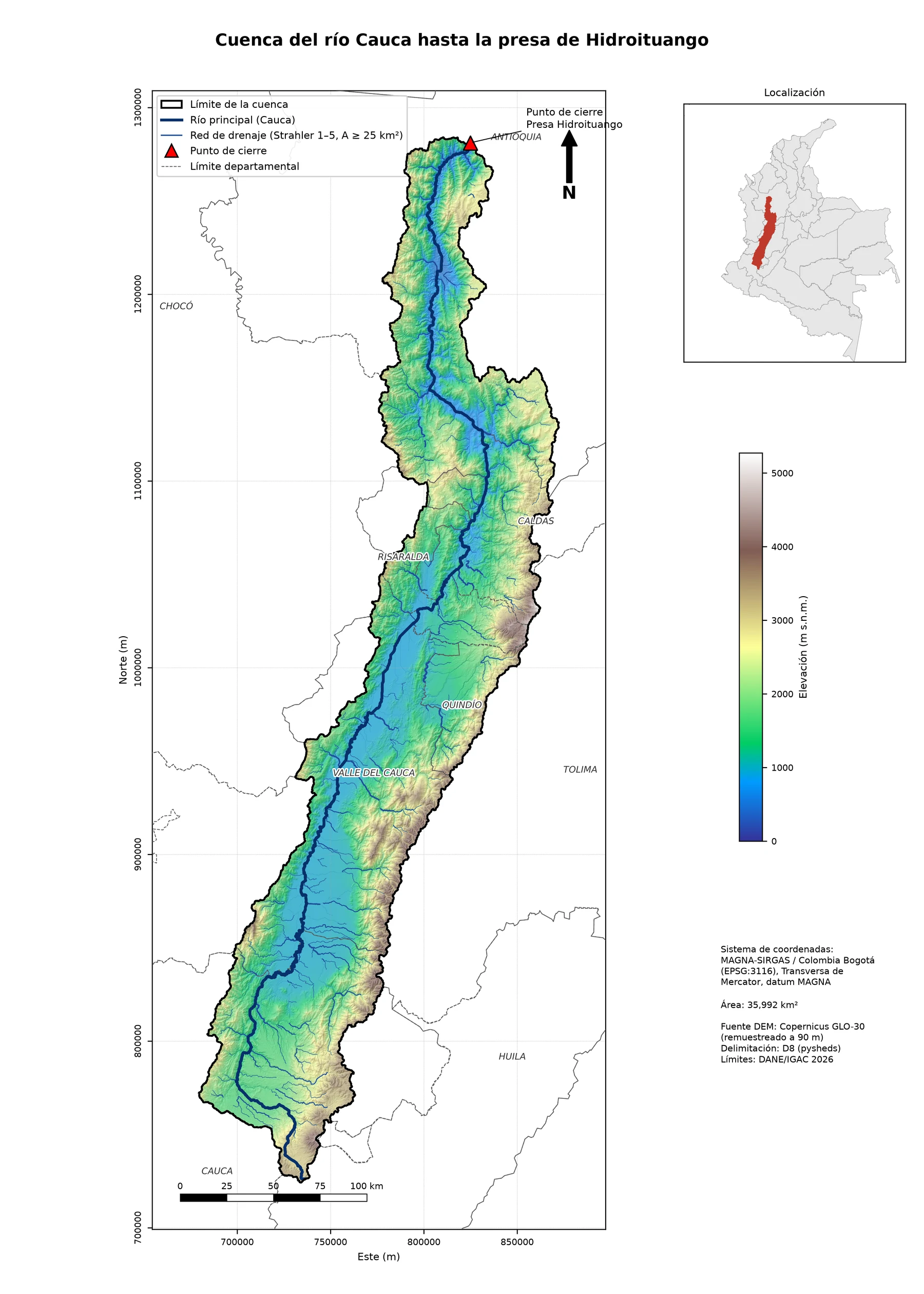 Cuenca del río Cauca hasta Hidroituango